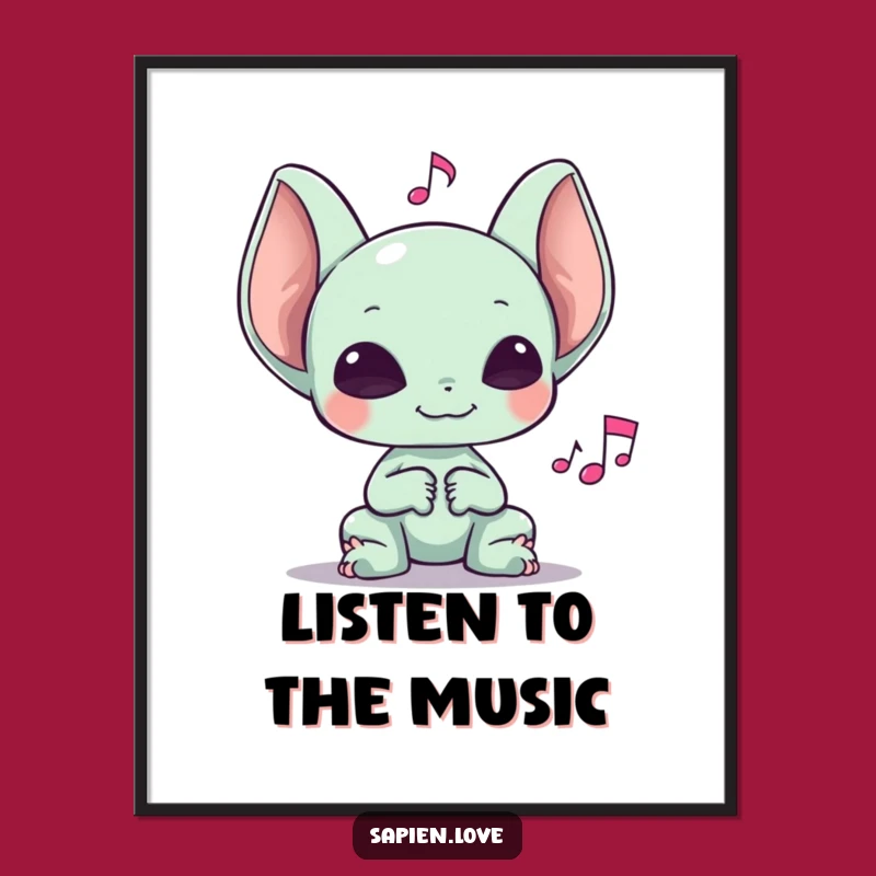 Funny Alien Music Note Poster: Decorate Your Space with Harmony