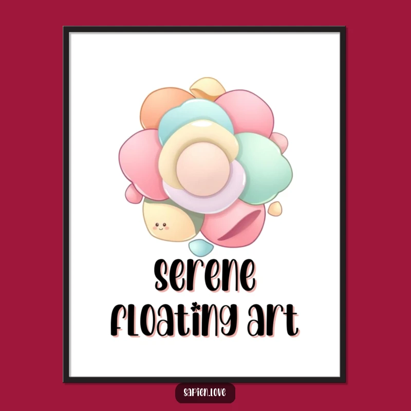 Funny Organic Flow Poster: Floating Shapes, Humorous Wall Art Gift