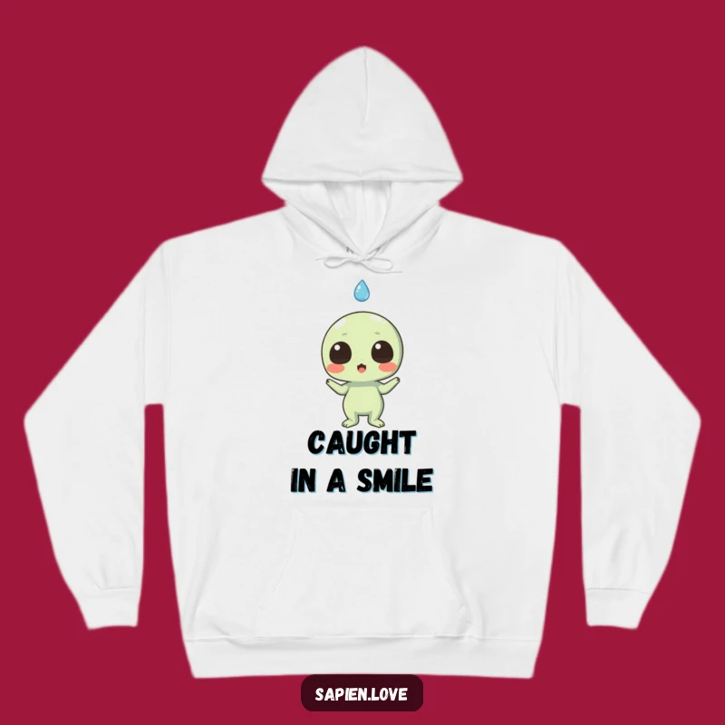 Cozy Funny Alien Raindrop Surprise Hoodie: Stay Warm and Amused