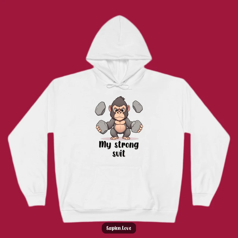 Cozy Funny Kawaii Gorilla Hoodie - Warm & Determined Gift for All