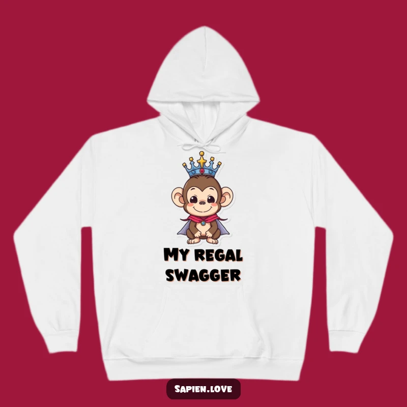 Funny Monkey Emperor Hoodie: Cozy Royal Primate Gear for Majestic Comfort