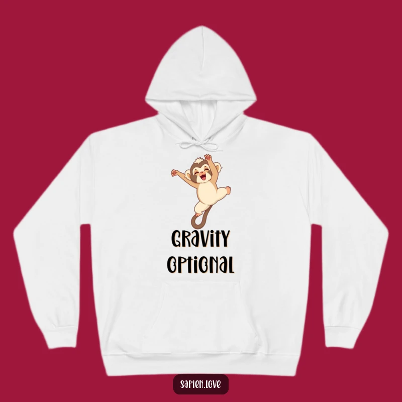 Cozy Funny Kawaii Gibbon Hoodie - Warm & Playful Gift for Acrobat Fans