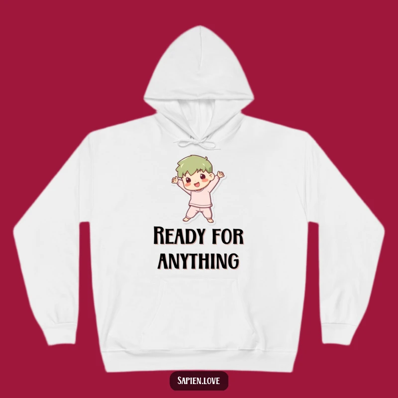 Funny Kawaii Pose Hoodie: Cozy Playful Human's Dynamic Comfort Gift