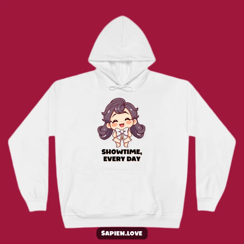 Funny Kawaii Applause Hoodie: Cozy Comfort with a Theatrical Character