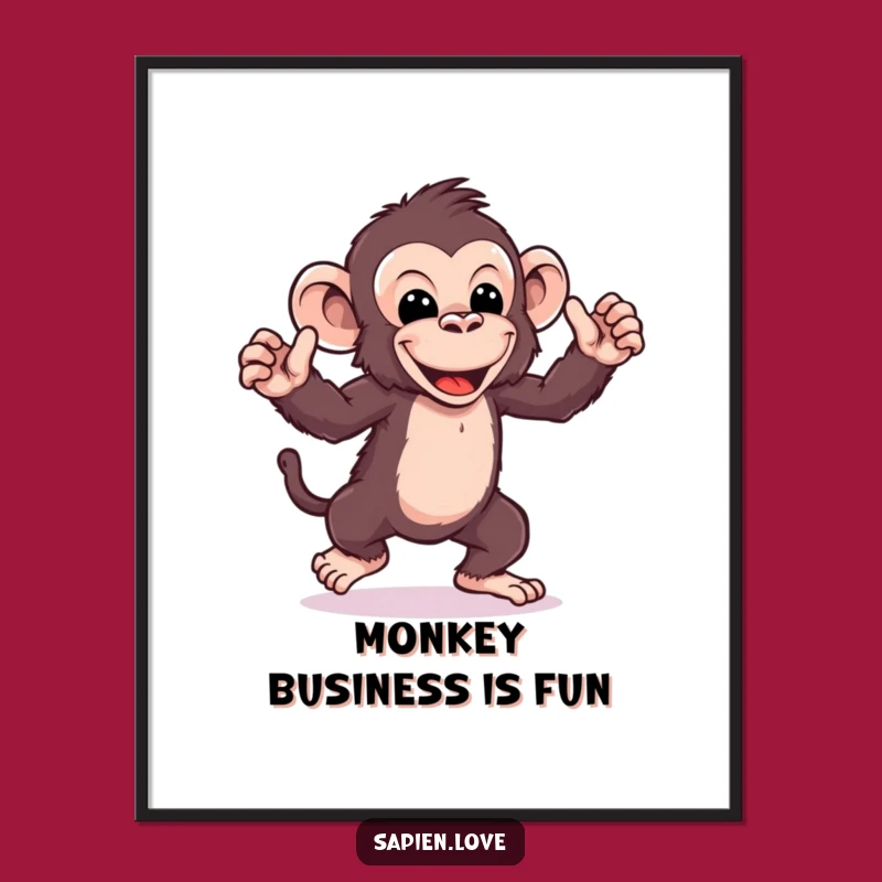 Free Printable Dancing Ape Wall Art - Silly Downloadable Decor