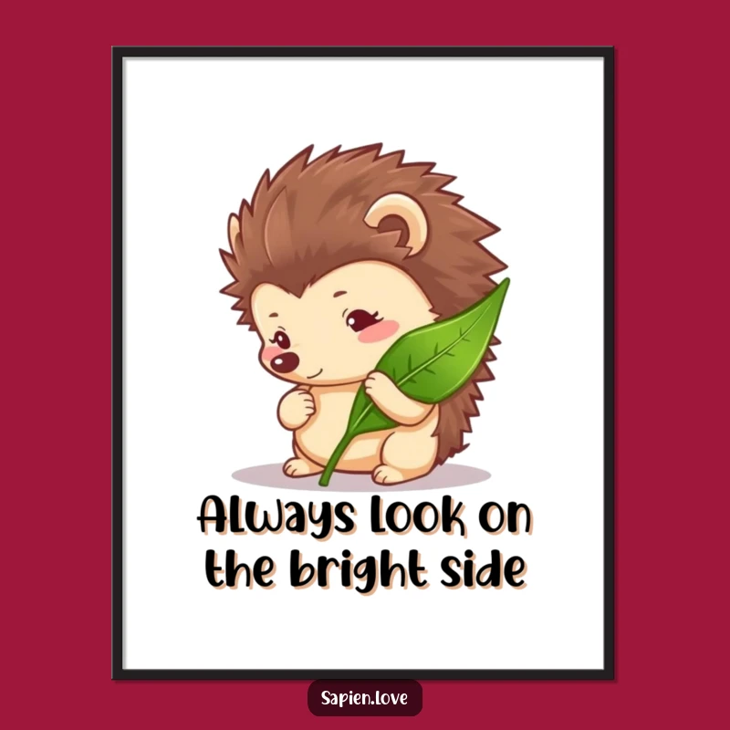 Free Printable Hedgehog Wall Art - Curious Leafy Character Downloadable Decor