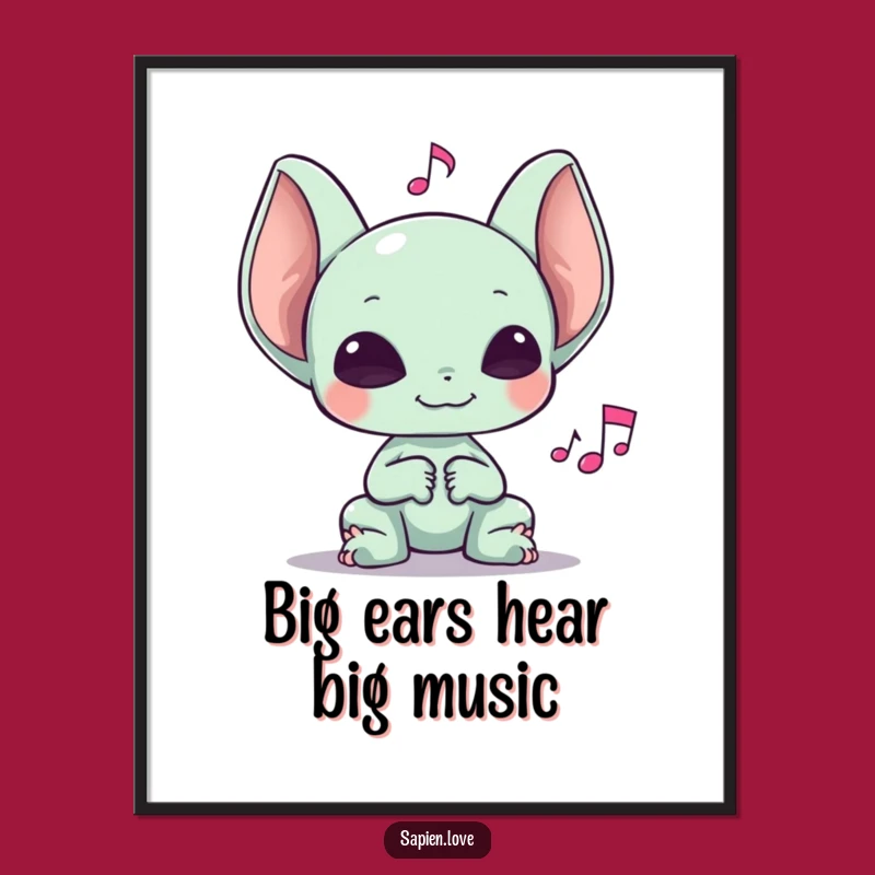 Free Printable Wall Art: Musical Alien Big Ears Humorous Downloadable Art