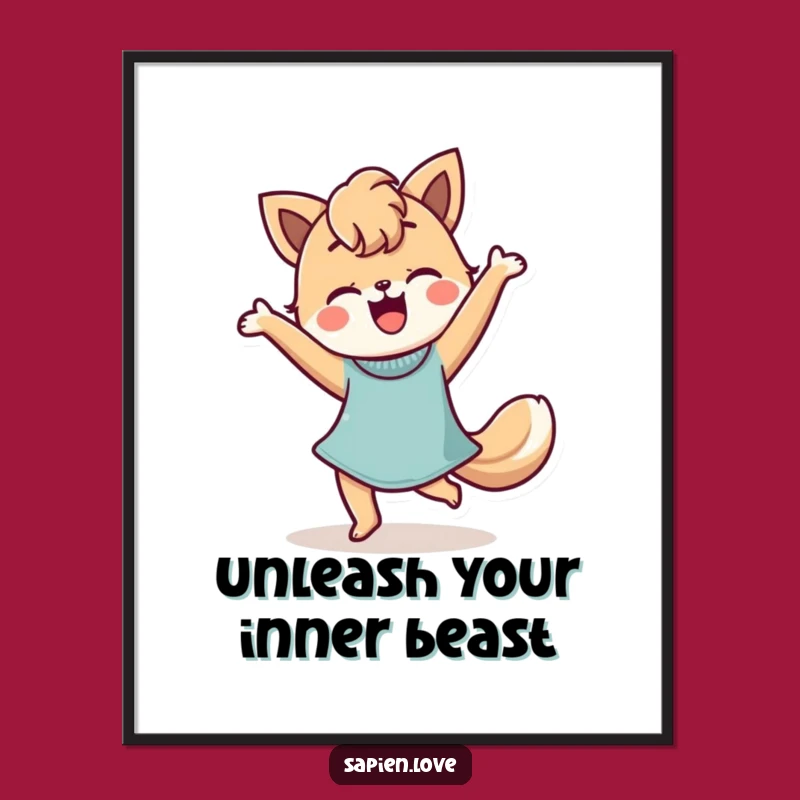 Funny Free Printable Wall Art: Stylized Character Happy Dance