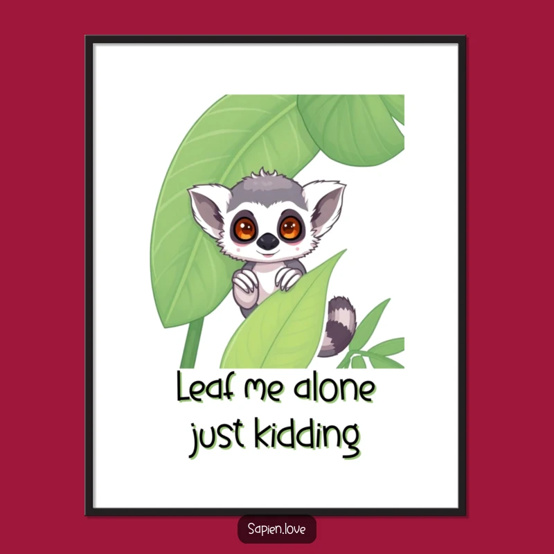 Free Printable Shy Lemur Wall Art - Cute Downloadable Jungle Decor