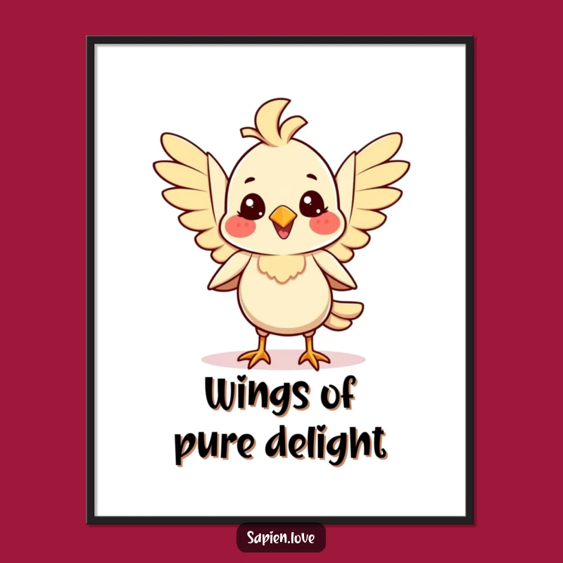 Funny Free Printable Wall Art: Bird's Joyful Wings - Humorous Downloadable Home Decor