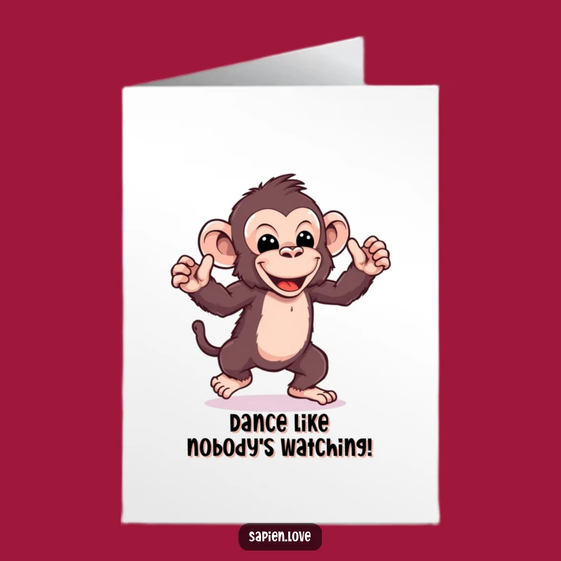 Free Printable Dancing Ape Birthday Card - Silly Downloadable Greeting Fun