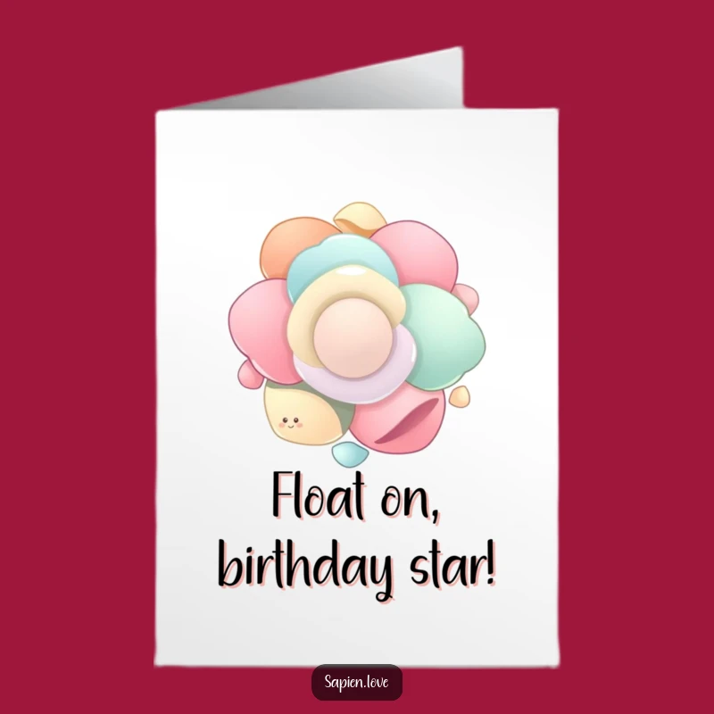Free Printable Birthday Card: Organic Shapes Whirling - Downloadable Bliss