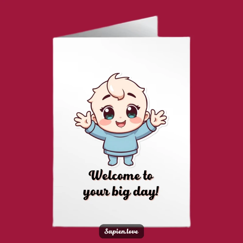 Free Printable Birthday Card: Cheerful Welcoming Hug Humor Downloadable Gift