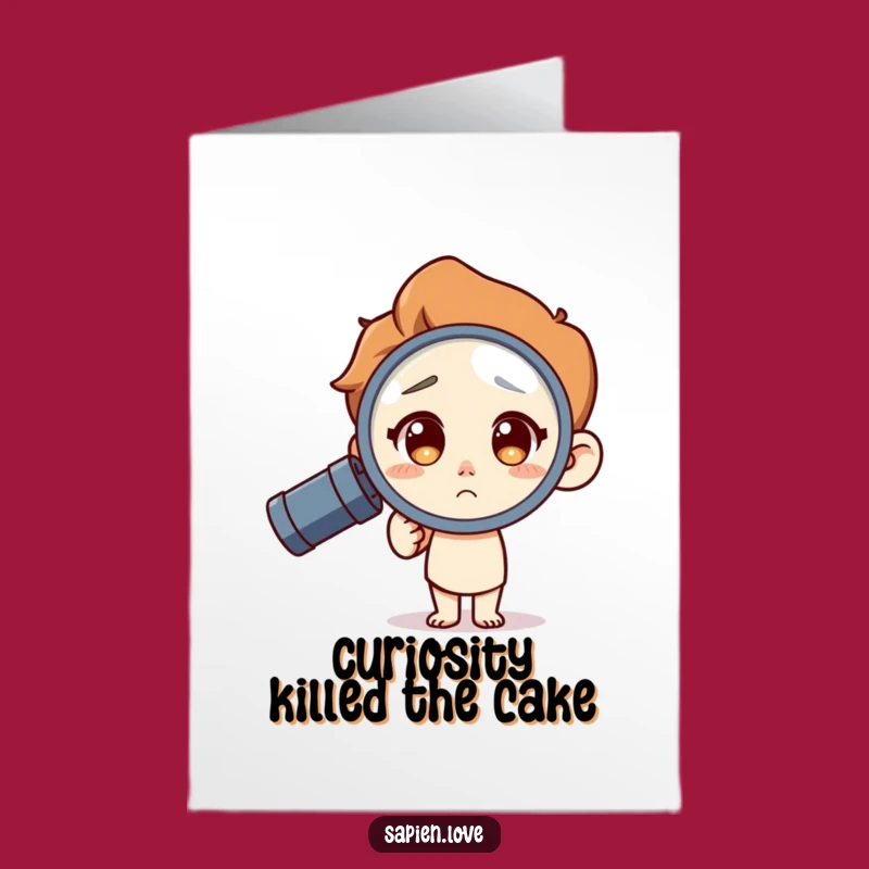 Free Printable Funny Birthday Card: Curious Character Magnifying Your Big Day!