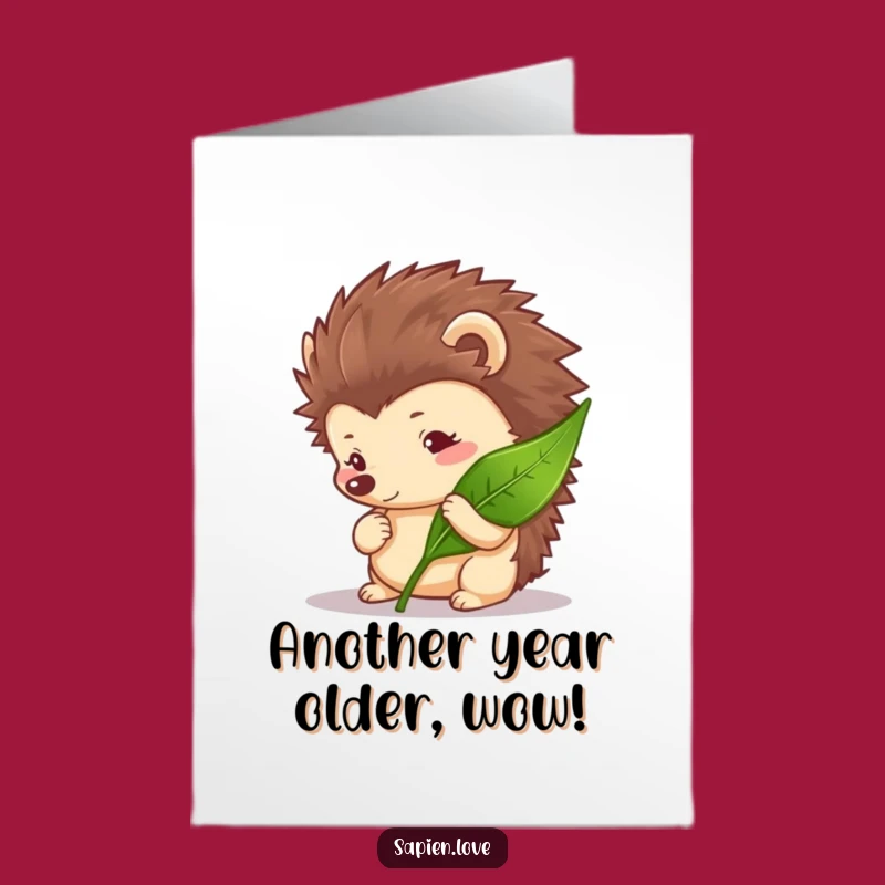 Free Printable Hedgehog Birthday Card - Curious Leafy Greeting Downloadable