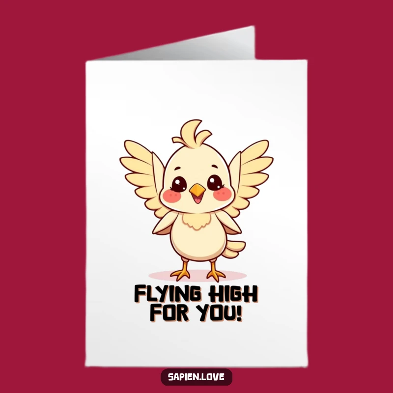Funny Free Printable Birthday Card: Joyful Bird Flaps Wings - Hilarious Downloadable Gift