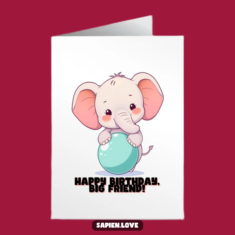 Free Printable Funny Elephant Birthday Card - Ball Balancing Joyful Downloadable