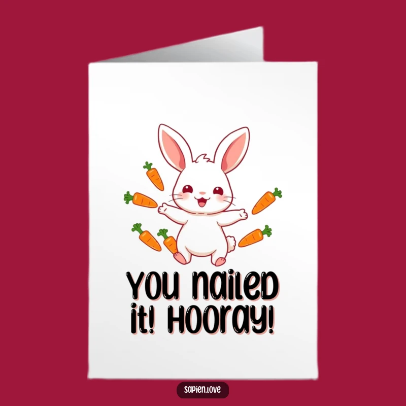Amazing Free Printable Rabbit Congrats Card: Juggler's Triumph Downloadable Gift
