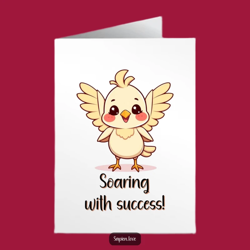 Free Printable Congrats Card: Bird's Joyful Flap - Humorous Downloadable Achievement Gift
