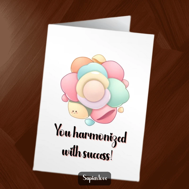 Funny Free Printable Congratulations Card: A cluster of smooth, organic shapes gently float and spin in unison.