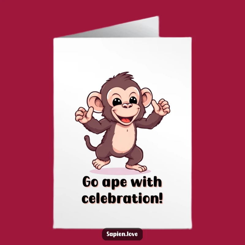 Free Printable Dancing Ape Congrats Card - Funky Downloadable Celebration