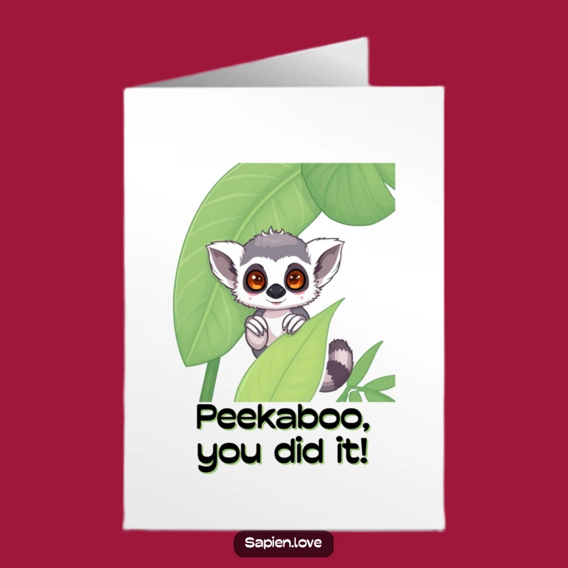 Free Printable Shy Lemur Congrats Card - Sweet Downloadable Celebration