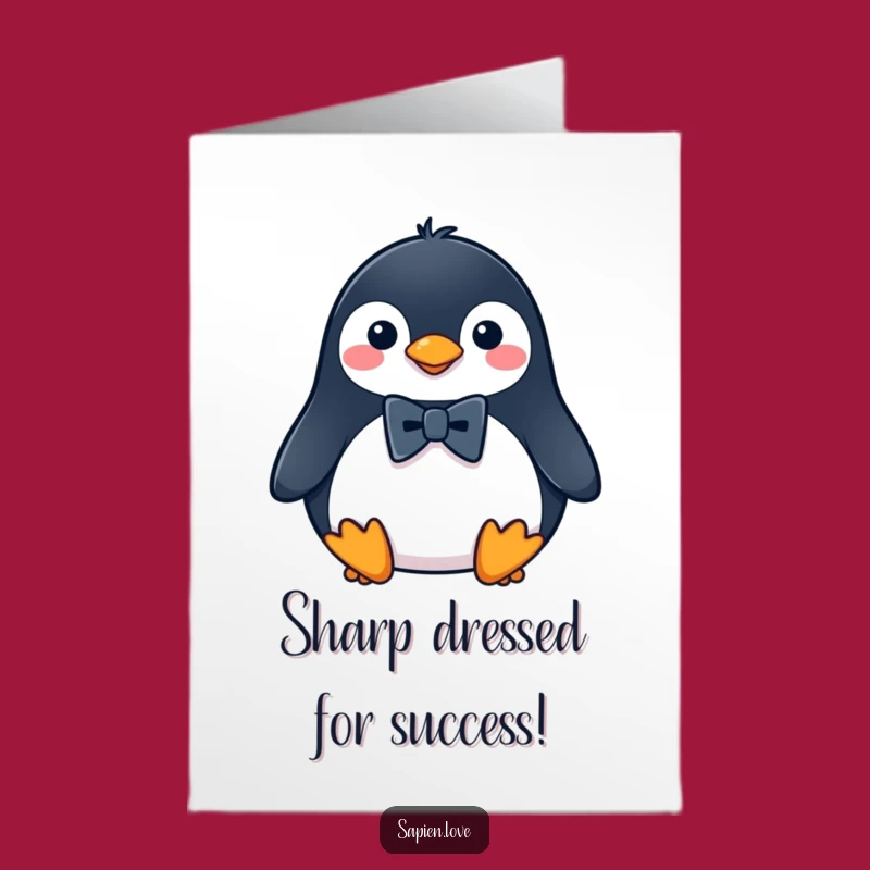 Free Printable Penguin Congratulations Card: Dapper Penguin Downloadable Greeting!
