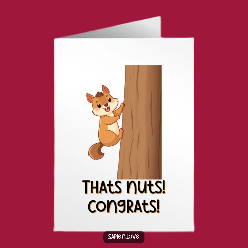Free Printable Squirrel Tree Congrats Card: Humorous Downloadable Gift for Achievers
