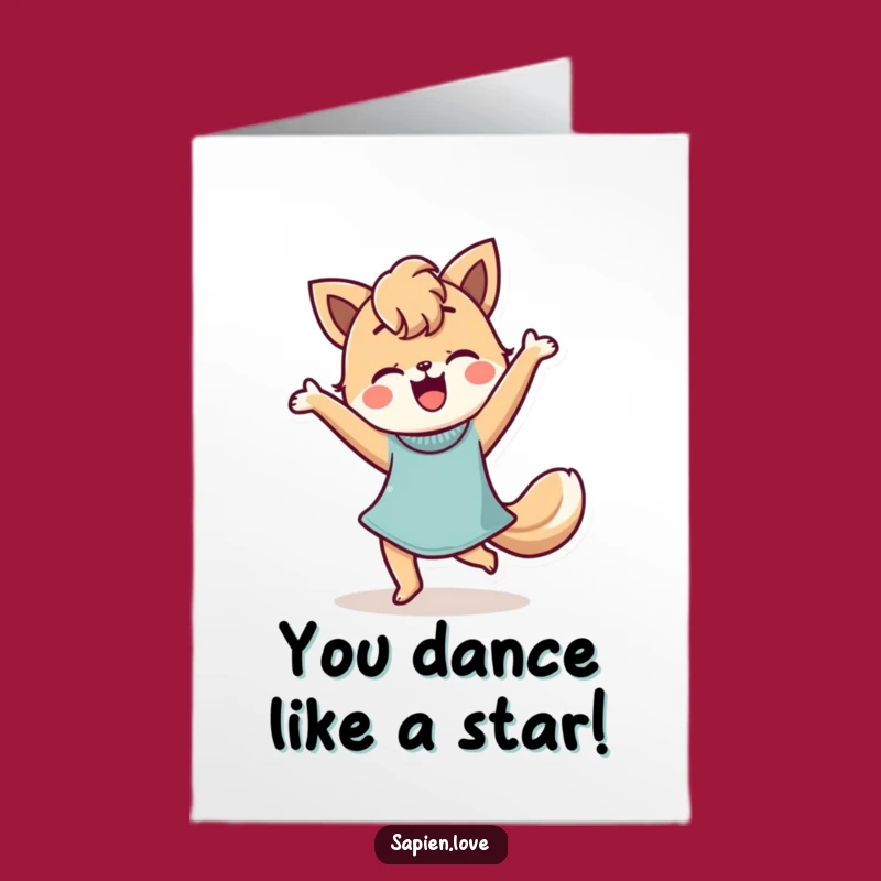 Free Printable Congrats Card: Animal Features Character Celebratory Dance!