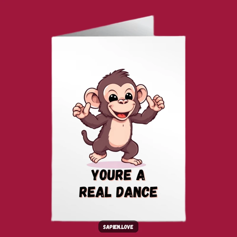 Free Printable Dancing Ape Thank You Card - Goofy Downloadable Gratitude
