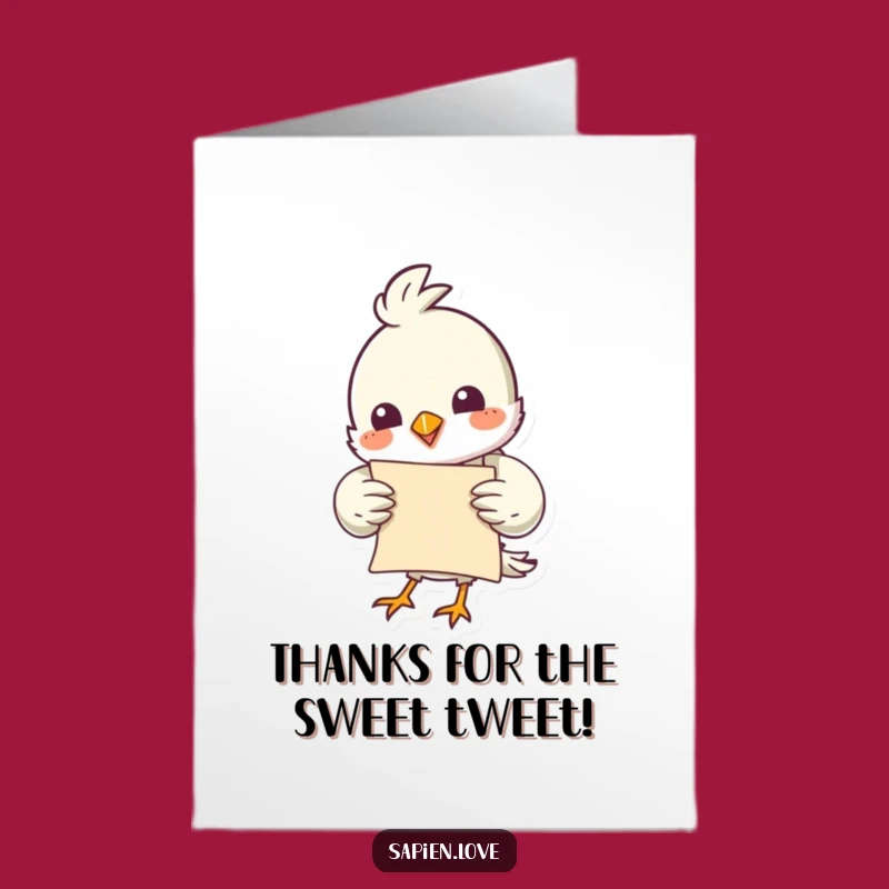 Free Printable Funny Bird Thank You Card - Downloadable Gratitude Greeting
