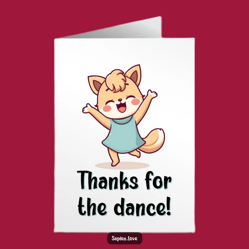 Free Printable Thank You Card: Happy Dance from Animal Features Friend!
