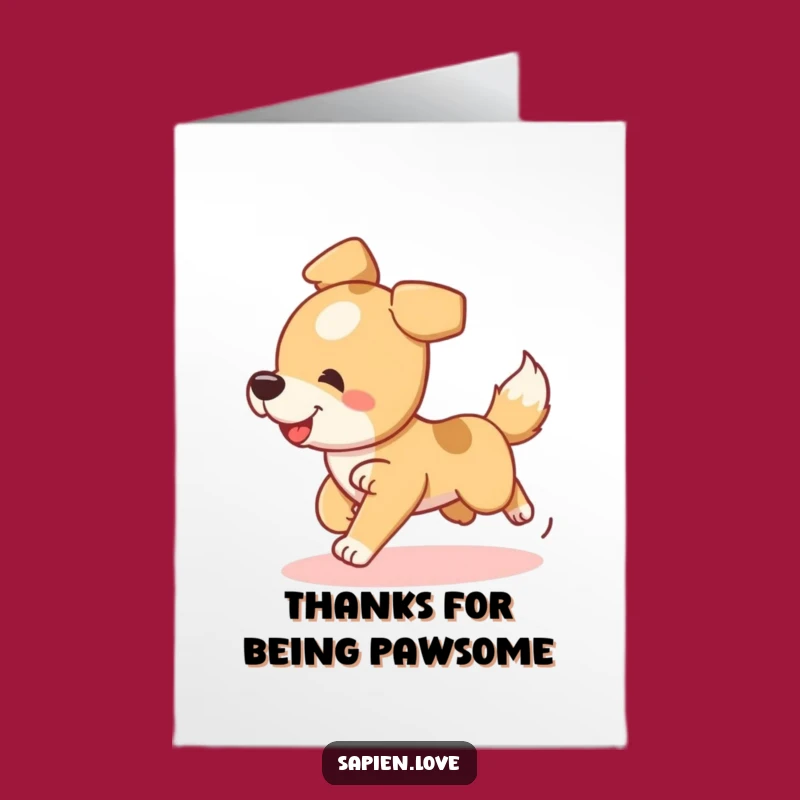 Free Printable Dog Thank You Card - Playful Pup Thank You Downloadable