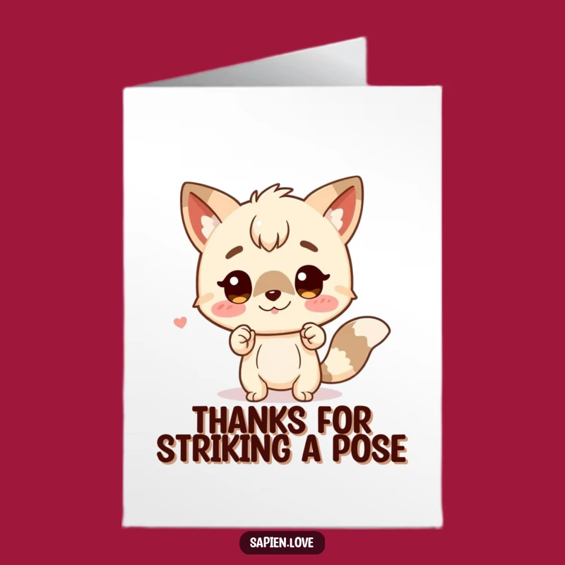 Free Printable Thank You Card: Animal Character Strikes a Funny Thanks Pose!