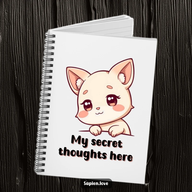 Funny Notebook: A journal designed with a character's animal ears peeking from the edge, inspiring curious thoughts.