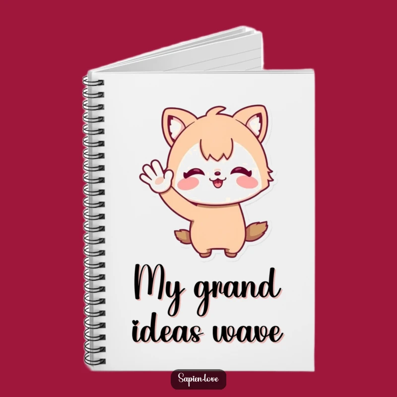 Funny Journal - Waving Whimsical Animal Character Notebook for Ideas Gift