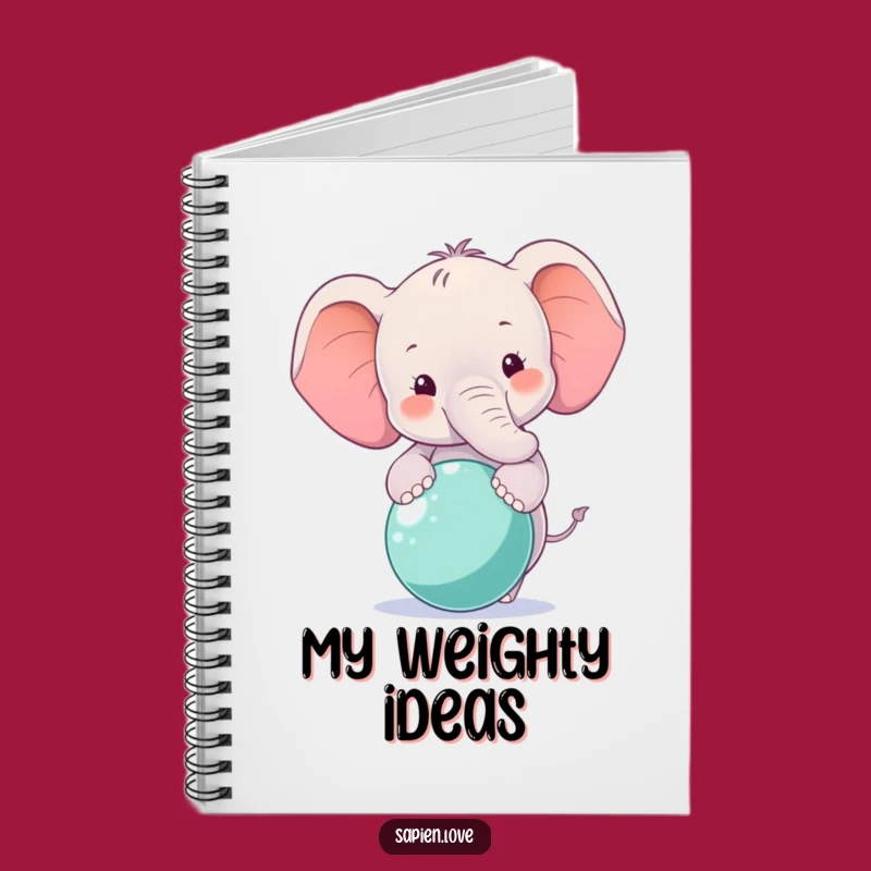 Funny Smiling Elephant Notebook - Balancing Ball Journal for Happy Thoughts
