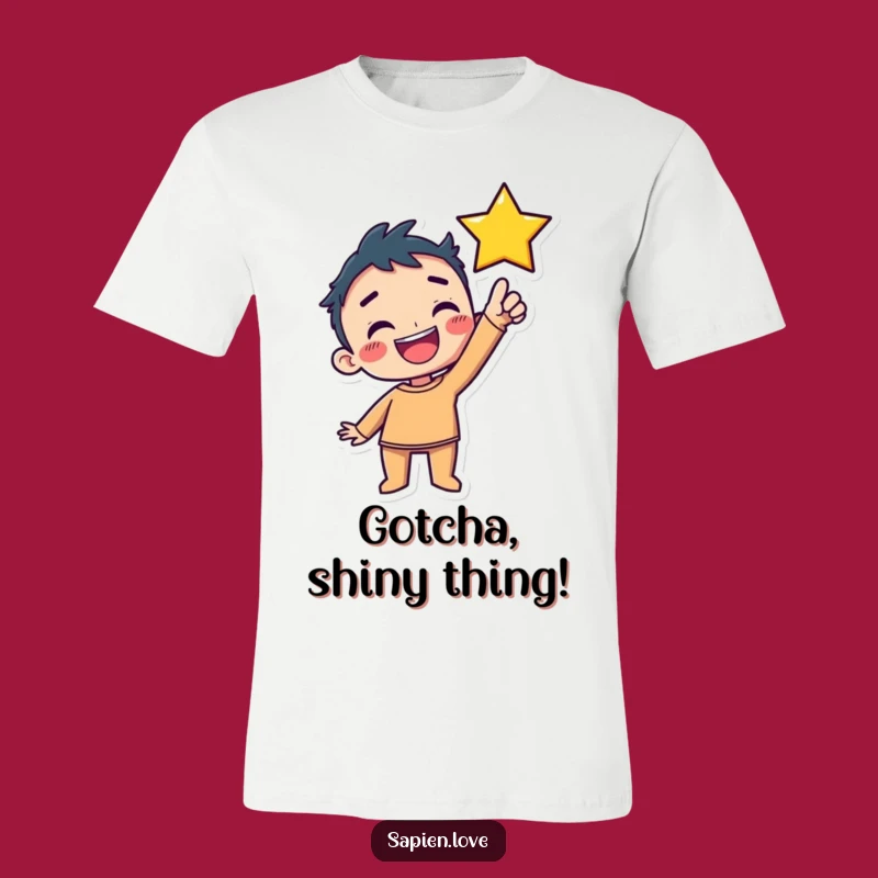 Funny Kawaii Star Chaser T-Shirt: Delighted Human's Funny Wish Tee
