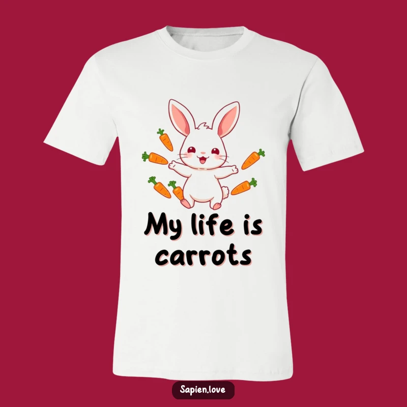 Funny Rabbit Juggler T-Shirt: Whimsical Carrot Toss Tee for Lively Style