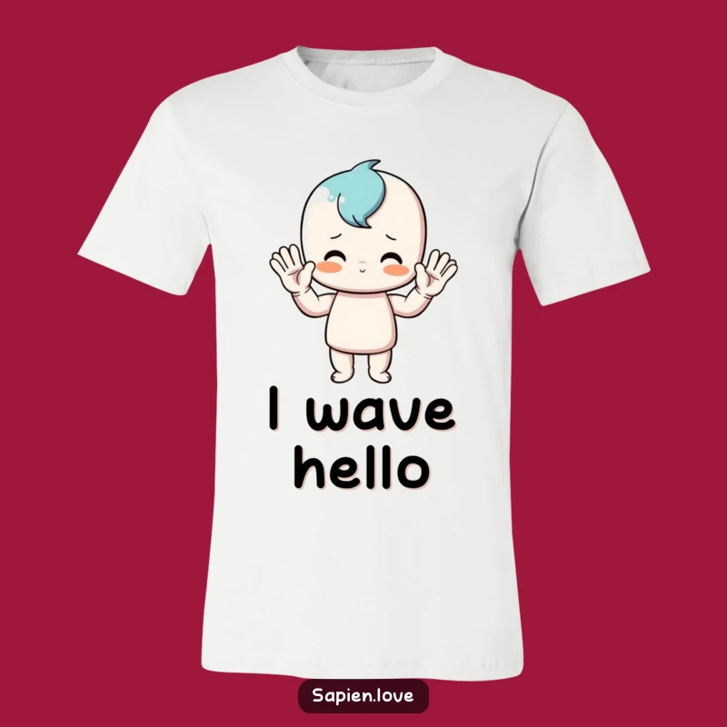 Funny Waving Man T-Shirt: Hilarious Tee for a Friendly Greeting