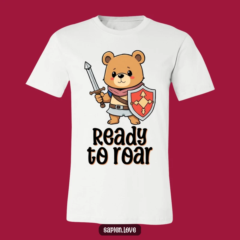 Funny Bear Warrior T-Shirt: Armored Ape Apparel for Bold & Humorous Style