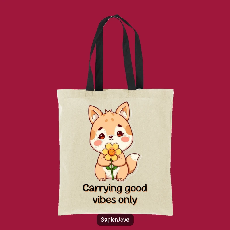 Funny Eco-Friendly Tote Bag - Cute Animal Flower Carrier Gift