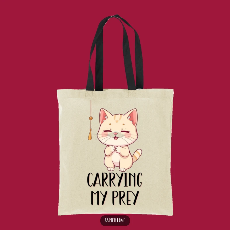 Funny Cat Tote Bag - Playful Kitty String Bag for Cat Lovers