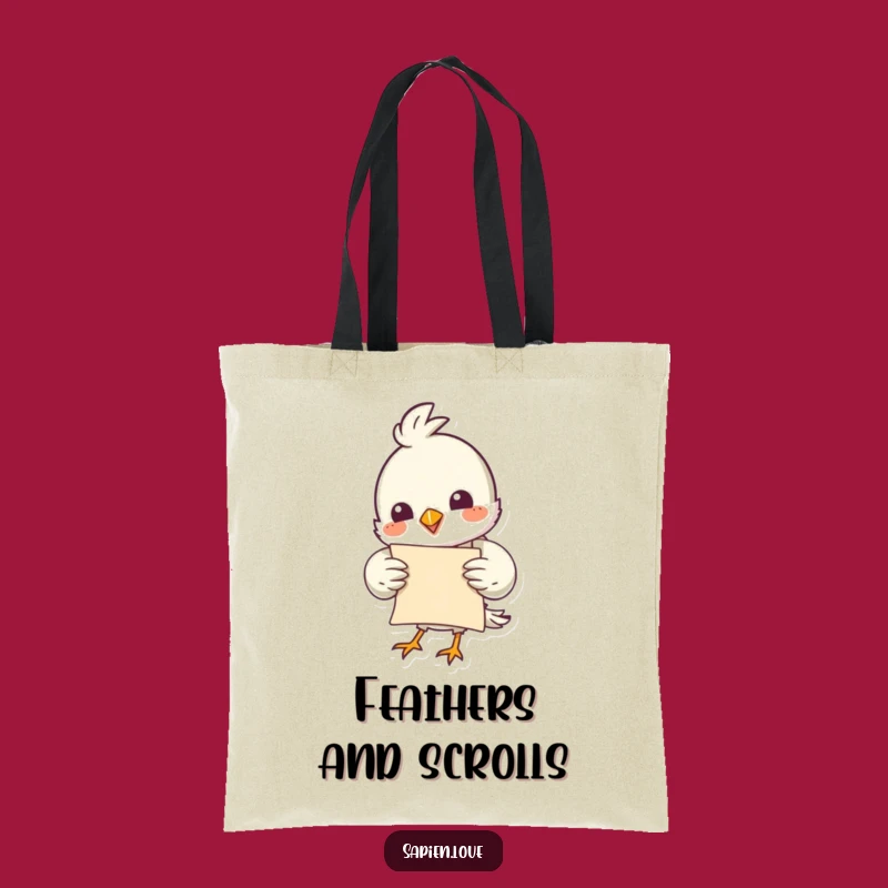 Funny Bird Scroll Tote Bag: Carry Your Essentials with Whimsical Humor