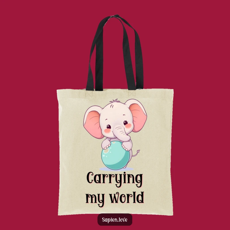 Funny Smiling Elephant Tote Bag - Balancing Ball Bag for Happy People