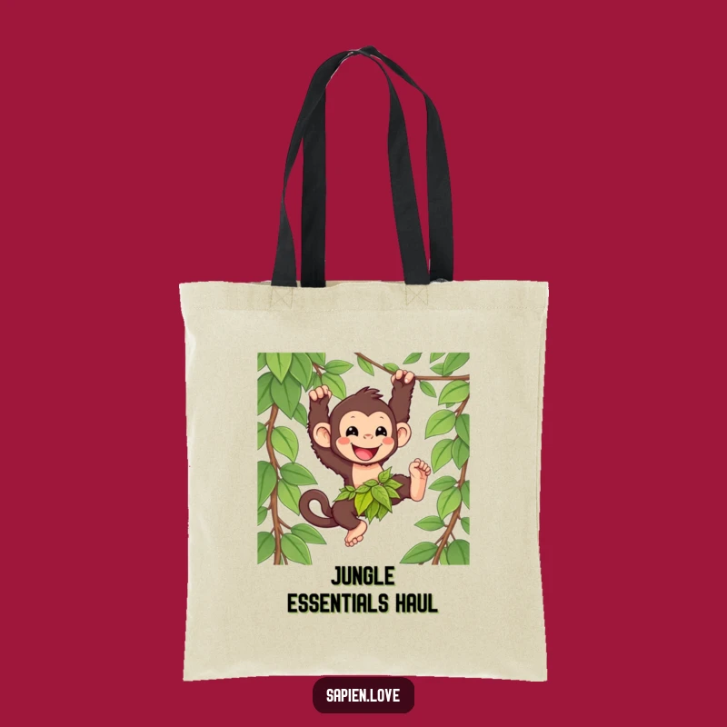 Funny Kawaii Primate Tote Bag: Carry Your Jungle Adventures