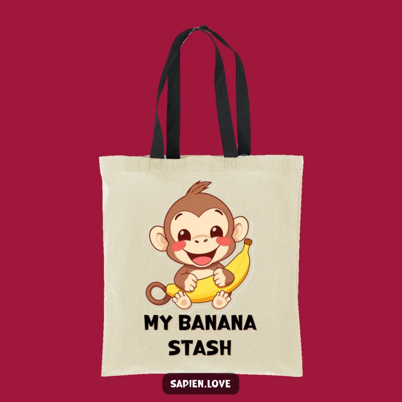 Funny Kawaii Monkey Banana Tote Bag: Carry Your Snacks