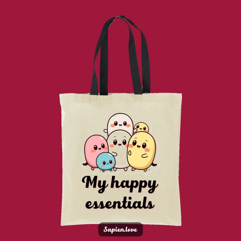 Funny Abstract Pals Tote Bag: Playful Shapes with Eyes, Stylish Humorous Carryall