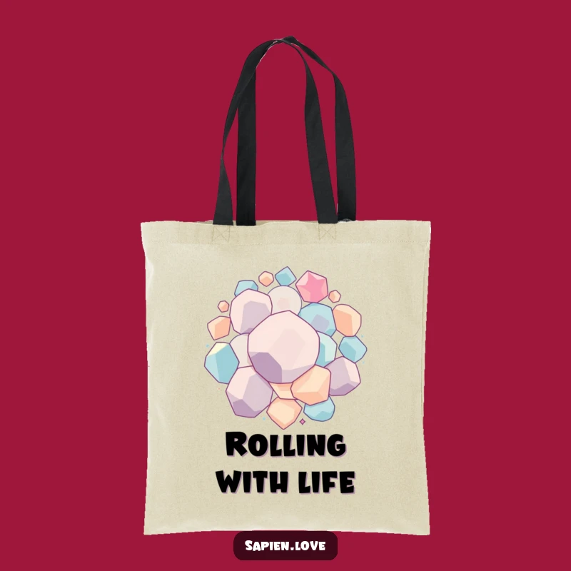 Funny Geometric Bounce Tote Bag: Rolling Forms, Stylish Humorous Carryall