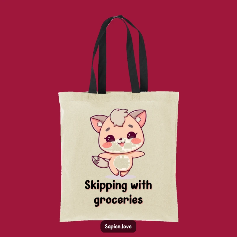Funny Animal Character Skipping Tote Bag - Carry Your Delightful Energy